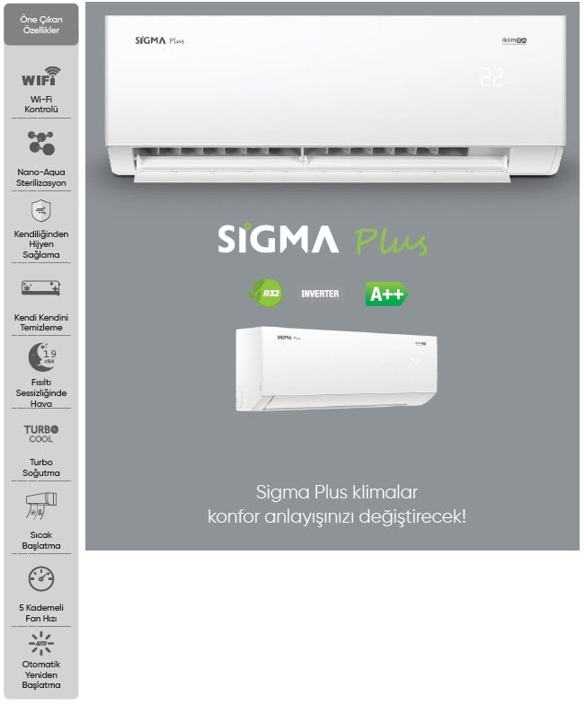 Yeni Sigma Plus Serisi klima özellikleri 3